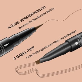 Eyebrow Pencil Hair Drawing Waterproof, 4 Fork Tip 2-in-1 Dual-Ended Microblading Eyebrow Pencil, Smudge-proof Eyebrow Pencil Can Easily Natural Eyebrow Colour (Light Brown)