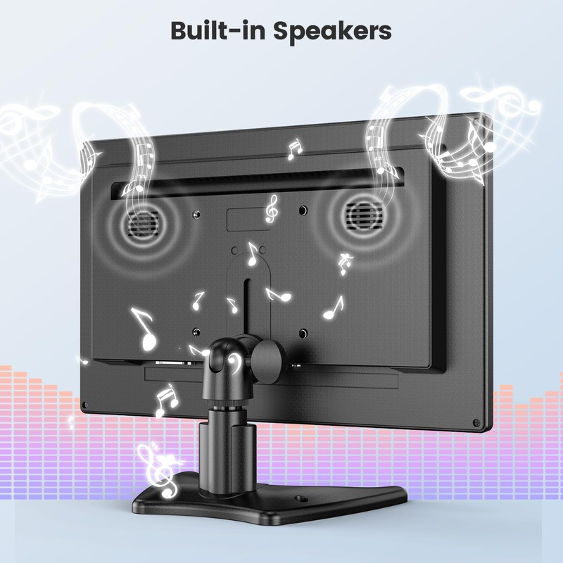 Eyoyo 12 Inch Monitor 1366x768 Small TV Monitor with HDMI