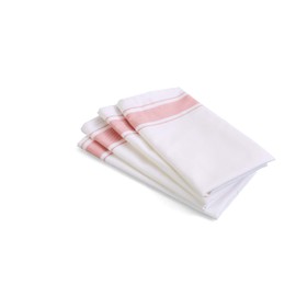 Kozy Kitchen Bistro Stripe Napkins, 100% Cotton 20-Inch by 20-Inch Napkin, Blue OR Pink Stripe Cloth Napkin (Pink, 4)