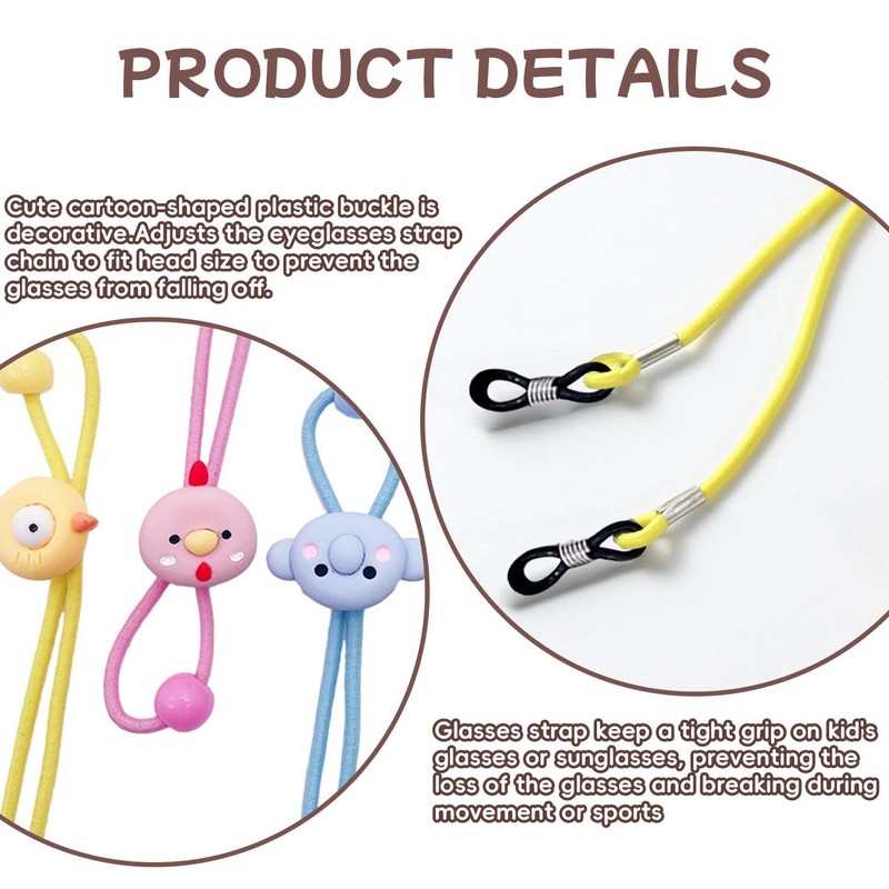 ZGDEIWGF Pack of 6 children's glasses cords, children's glasses chains,