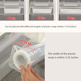 FUNCOCO Cling Film Dispenser, Adjustable Cling Film Cutter, Food Dispenser, Food Packaging, Stretch Film, Household Economy Cutter