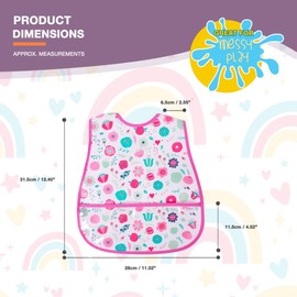 D.A.Y. Republic 2x Waterproof Baby Bibs that Feature a Crumb Catching Pocket on the Front of Apron, Pretty Floral Feeding Bibs. Great for Mealtimes and Messy Play without Restricting Movement