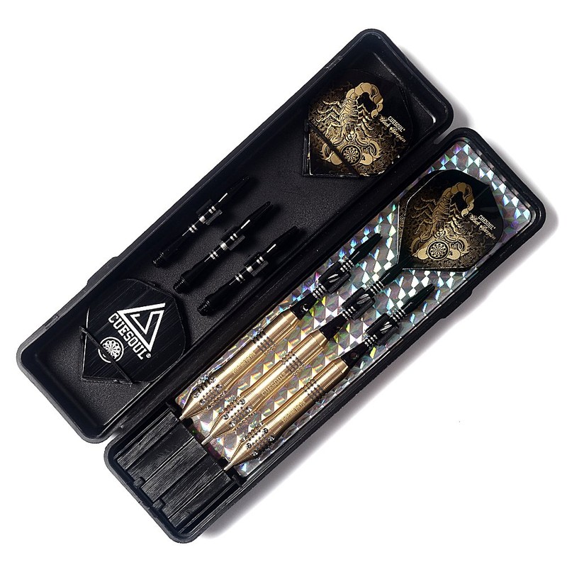 CUESOUL 22 grams Black Scorpion Steel Tip Darts Set with