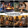 24" Fire Pit Grill w/304 Stainless Steel Grate, Portable Carry