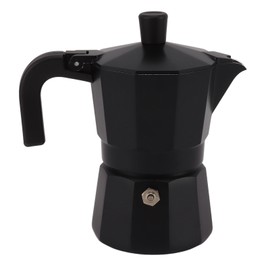 Moka Pot Stovetop Coffee Maker Makes Real Italian Coffee Octagonal Aluminium for Home Use Black