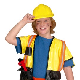 Builder Hard Plastic Random Style & Theme Hats Caps & Headwear for Fancy Dress Costumes Accessory