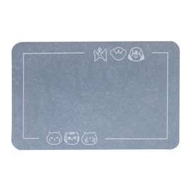 YCT Cat Pet Food Mat, Cat Feeding Mat, Non-Slip Bottom Absorbent Pet Mat, Quick Dry Dog Cat & Dog Food Mat, Pet Supplies Mat, 11.8"x18.1" Navy Blue