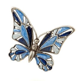 Ladies Blue Enamel Butterfly Brooch Pin, enamel, Without Stone