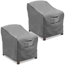 Vailge Patio Chair Covers, Lounge Deep Seat Cover, Heavy Duty and Waterproof Outdoor Lawn Patio Furniture Covers (2 Pack - Large, Grey)