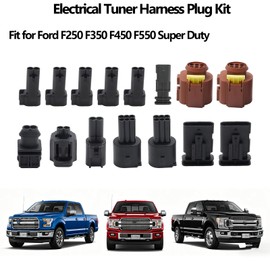 15Pcs Electrical Tuner Harness Plug Kit Compatible with Ford F150 F250 F350 F450 F550 F650 F750 2018 2019 2020, Connector Sockets Terminals Replacement