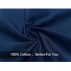 100% Cotton Navy Blue Pillowcases, 2 Pack Plain Pillow Cases,