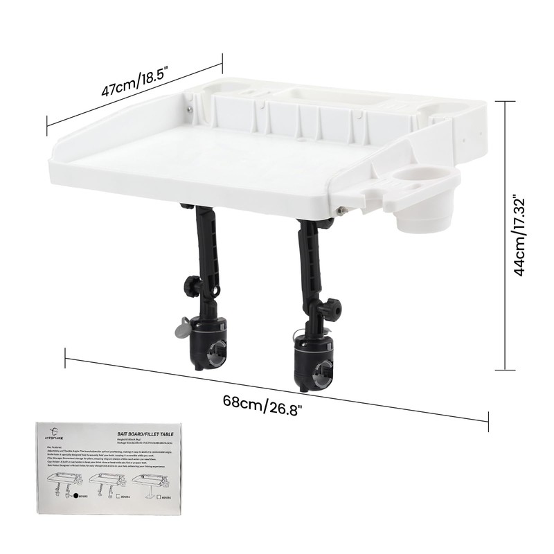 HITORHIKE Bait Board Set with Mounts & Extenders – White
