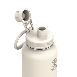 Takeya Actives 40 oz Vacuum Insulated Stainless Steel Water Bottle with Spout Lid, Premium Quality, Oat Milk