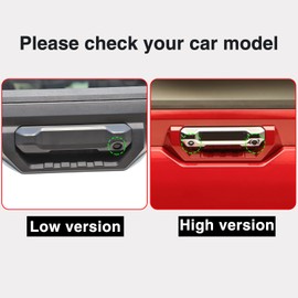 LLKUANG ABS Car Tailgate Handle Decorative Cover Fit for Toyota Tundra 2022 2023 Car Rear Trunk Door Handle Panel Cover Exterior Accessriose(Low version+Matte Black)