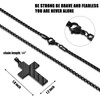Fiusem Cross Necklace for Men, Black Mens Cross Necklaces with