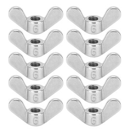 Pack of 10 M6 Wing Nuts, 304 Stainless Steel M6 Butterfly Fasteners Parts, Butterfly Nut, Various Kits for Machines