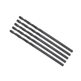 CoCud 6542 High Speed Steel Twist Drill Bits, 1.6mm Diameter 43mm Length, Black Oxide Straight Twist Jobber Drill Bit - (Applications: for Metal Woodwork Plastic Aluminum), 5-Pieces