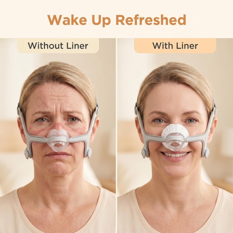 sosoftwell 4 Pack N20 Nasal CPAP Mask Liners, White, Medium