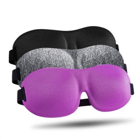 LKY DIGITAL Sleep Mask for Side Sleeper 3 Pack, Blackout 3D Eye Mask for Sleeping, Night Blindfold for Men Women
