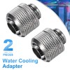 sourcing map 2pcs Water Cooling Adapter G1/4" Thread to 10mm