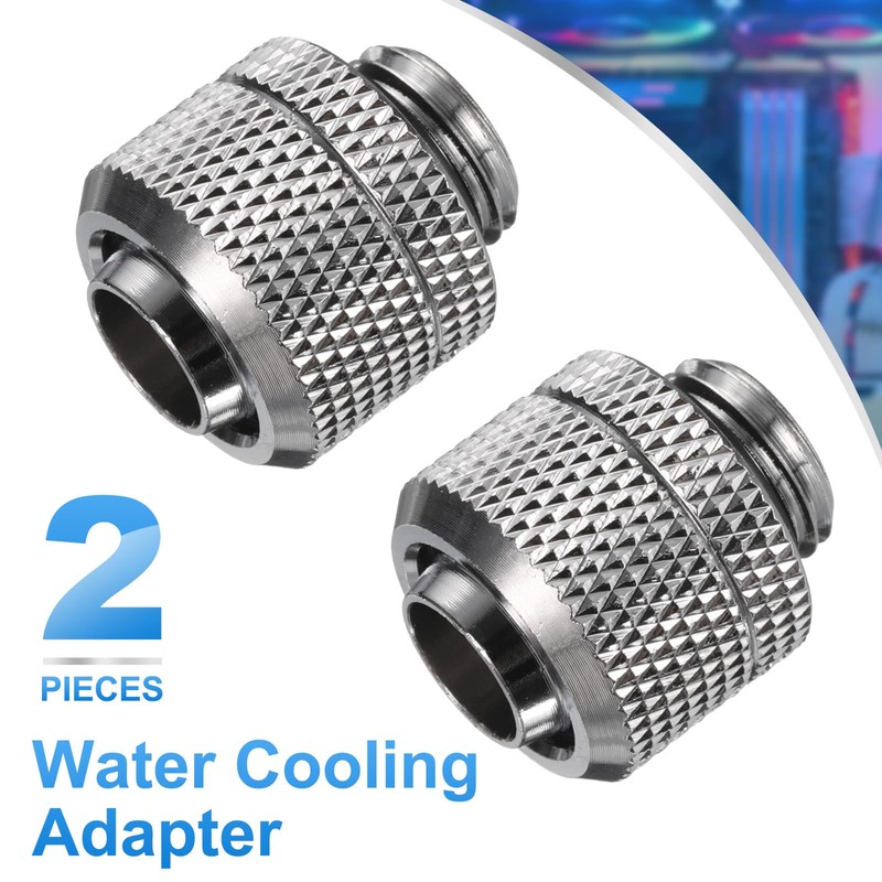 sourcing map 2pcs Water Cooling Adapter G1/4" Thread to 10mm