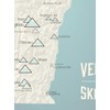 Vermont Ski Resorts Map 18x24 Poster (Beige & Opal Blue)