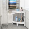 LOENIY 2-Tier Corner Shower Stool with Hooks & Soap Dish,