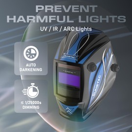 Sunstac 1/1/1/1 Optical Clarity Welding Helmet True Color Auto Darkening Welding Hood Wide Shade 4/9-13 for STICK MIG TIG Welding