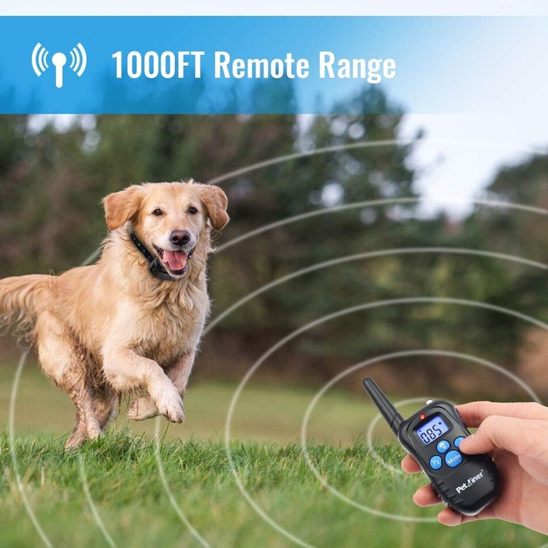 Petrainer Shock Collar for Dogs - Waterproof Rechargeable Dog Training