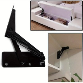Unbranded Bench Seat Lifting Bracket with 80-Degree Black Spring Hinge