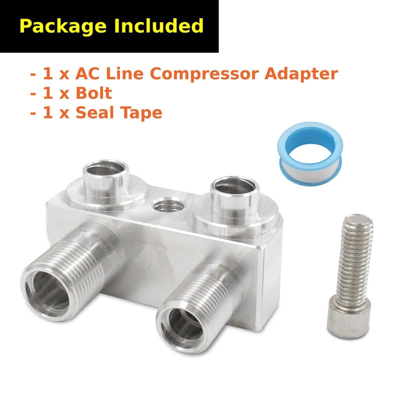Billet Aluminum Engine Conversion A/C Line Compressor Hose Adapter Fitting