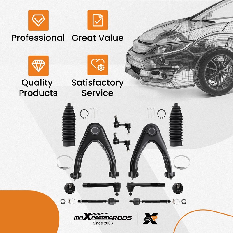 maXpeedingrods 12Pc Front Upper Control Arm Kit for Honda CR-V
