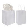 Oikss 100 Pack 5.25x3.25x8.25 Inch Small White Kraft Paper Bags