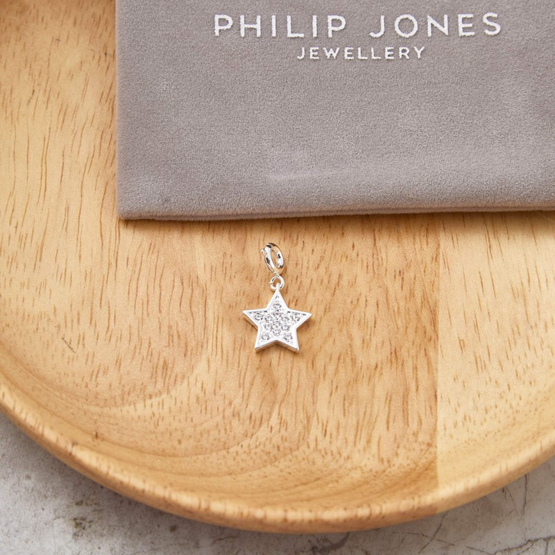 Philip Jones Star Charm Created with Zircondia® Crystals