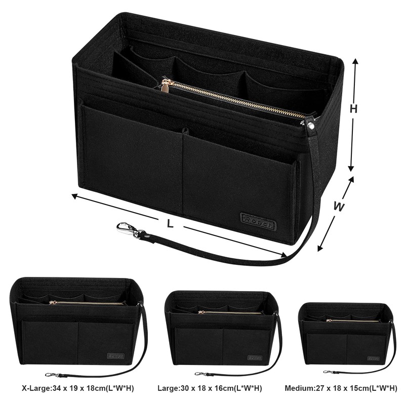 Ropch Handbag Organiser Insert, Tote Bag Organiser Insert Felt Bag