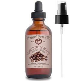 Natural Born Oils Roasted Coffee Bean Oil. 4oz. 100% Pure and Natural, Organic, Cold-pressed, Unrefined, Revitalizing Moisturizer for Skin Hair