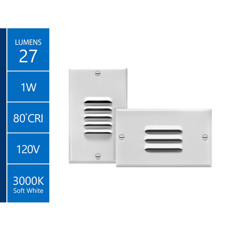 STP2 Louvered White LED Step Light (STP2L120WH)
