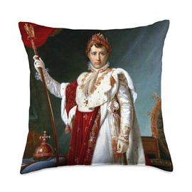 Napoleon in Coronation Robes French Historical Painting Throw Pillow