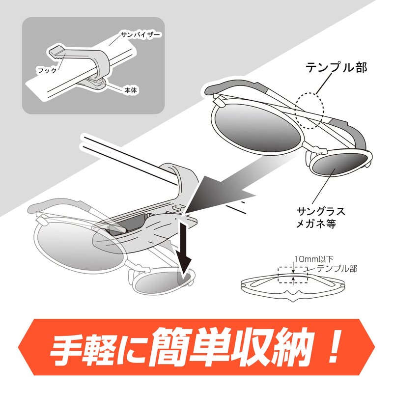 セイワ(SEIWA) 車用 サングラスクリップ4 スモーク W342
