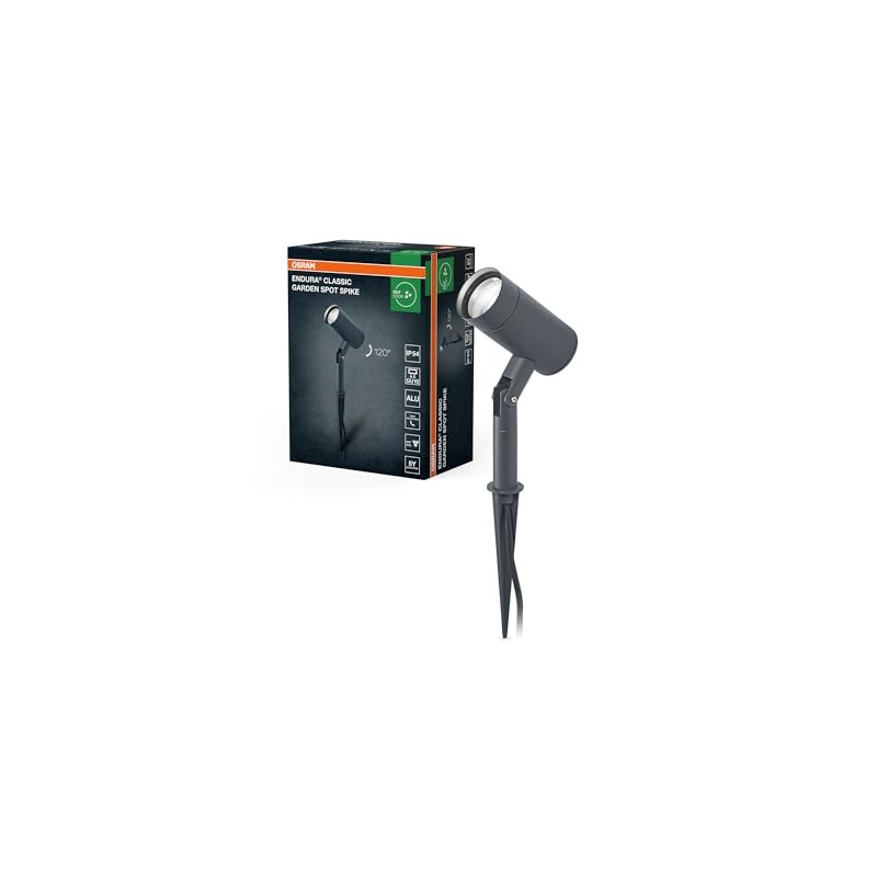 OSRAM Endura Classic Garden Spotspike GU10 Outdoor Spike Light, Black,
