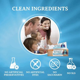 SprinJene Natural Kids Toothpaste, Vanilla | Natural Children’s Toothpaste | Fluoride Free Toothpaste for Toddlers | 1 Pack
