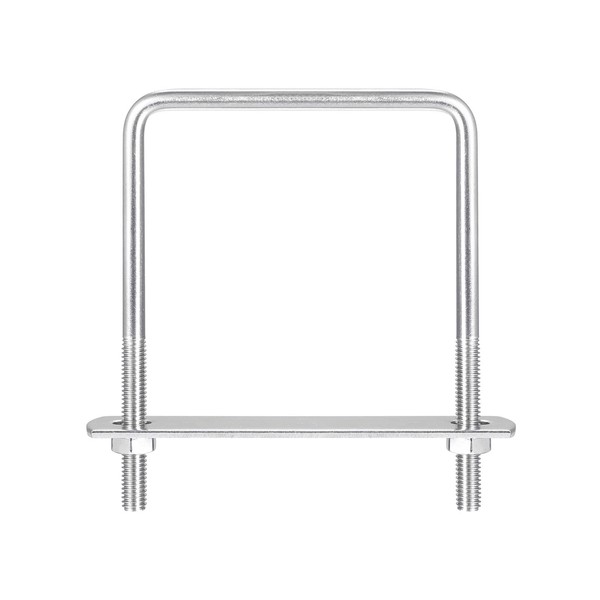 sourcing map Square U-Bolts, 2 Sets 72mm(2.83") Inner Width 100mm