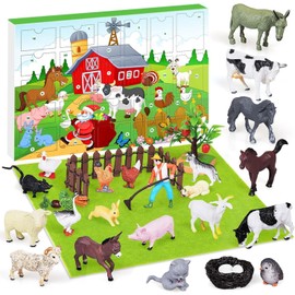 iZoeL Farm Advent Calendar 2025 Boys Girls Animals Advent Calendar Kids 3 4 5 6 7 8 9 10 Year Old - Farm Animals Toy 24 Christmas Countdown Calendar for Son Grandson Xmas Surprise Gift