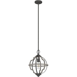 Hunter - Stone Creek 1-light Noble Bronze, Medium Size Pendant Light, Dimmable, Rustic Style, Sphere Shaped, for Bedrooms, Kitchens, Dining, Living Rooms - 19222