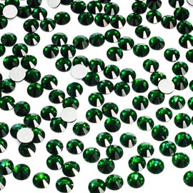 1800pcs Emerald Green Nail Rhinestones SS10 2.8mm bulk Nail Art Round Flatback K9 Glass Gems Beads Stones Diamonds Glitter Nail Charms Nail Jewels Gluefix for Nails Eye Makeup Clothes Shoes Crafts DIY