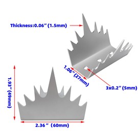 15pcs Stainless Steel Fence Spikes Security Anti Climb Intruder Deterrent Wall Spikes, Anti Climbing Fence Metal Bird Animal Deterrent Spikes,Stop Thief