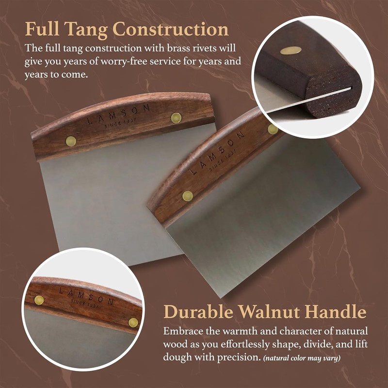 Lamson Kitchen Utensils - 3" x 6" Bench Scraper, High-Carbon