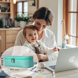 Insulated Breastmilk Cooler Bag with 2 Ice Packs - Breastmilk Cooler Organizer Bag for Daycare, Breastfeeding Mom Travel Outdoor (Green)