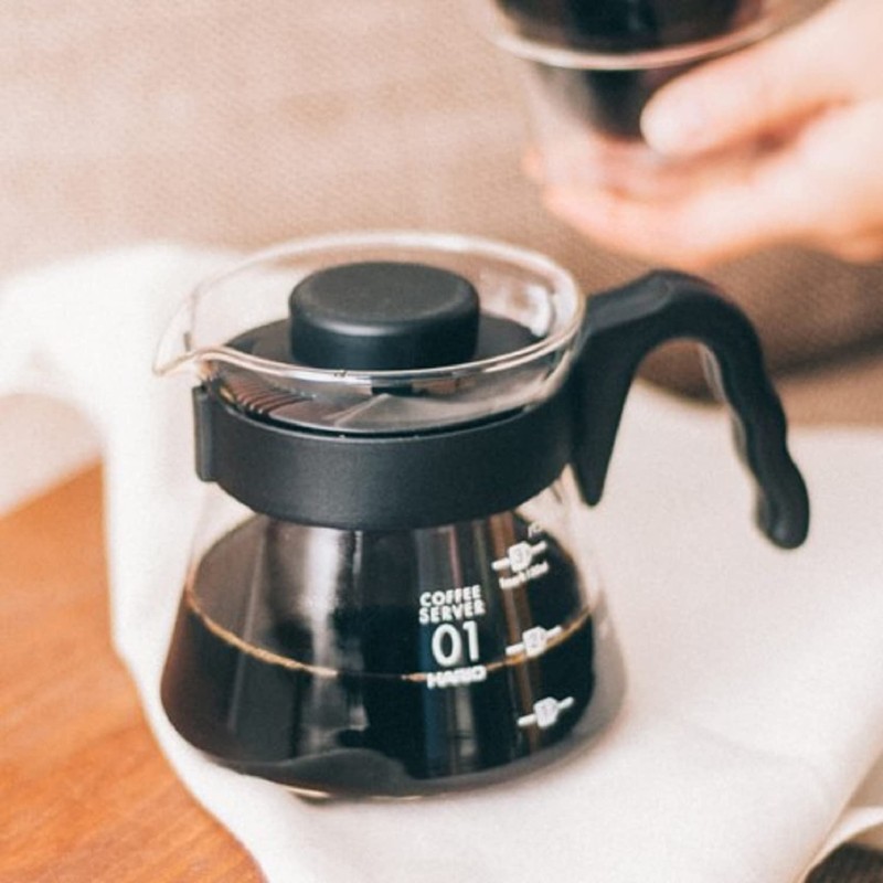 HARIO VCS-01B CD Cafetière Coffee Server V60-01-450ml, Glass, Black