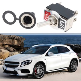 VGOL 2PCS Double Pole DPST On Off Toggle Switch 53.2x33.5mm 10A 125VAC 6A 250VAC with Metal Waterproof Cap 4 Terminal Pin Rocker Switch for Ships Automotive